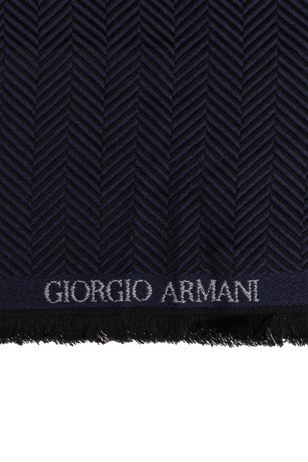 Giorgio Armani Herringbone Pattern Scarf