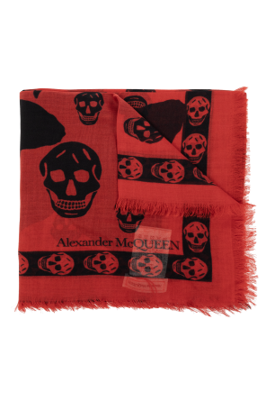alexander mcqueen skull print wool scarf item