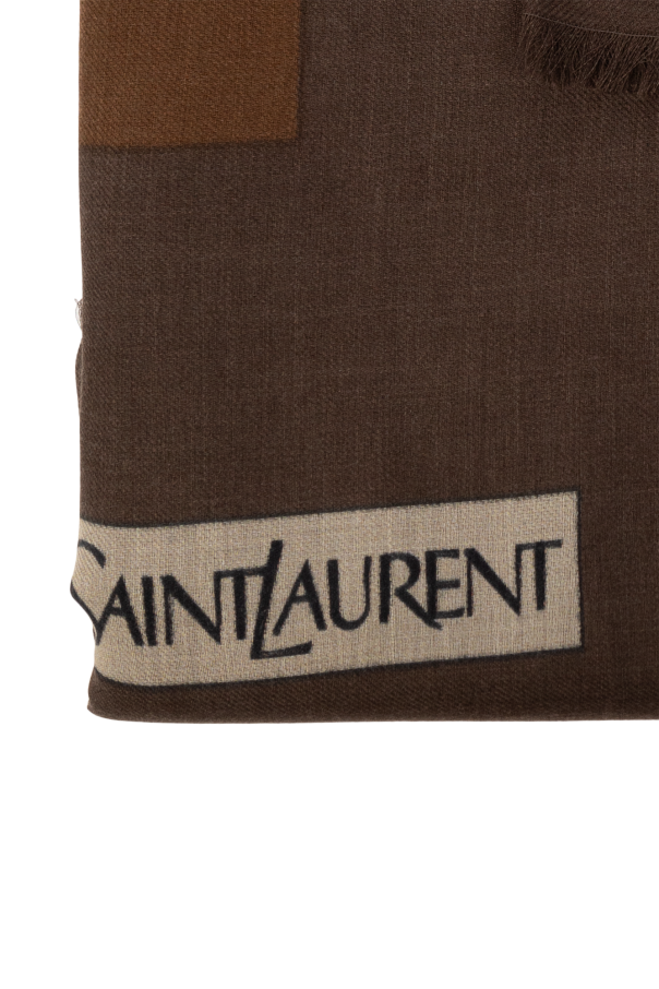 Saint Laurent Saint Laurent metallic pleated midi skirt