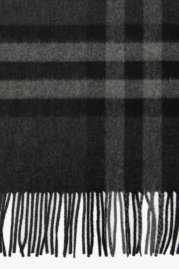 Burberry navy Checked cashmere scarf