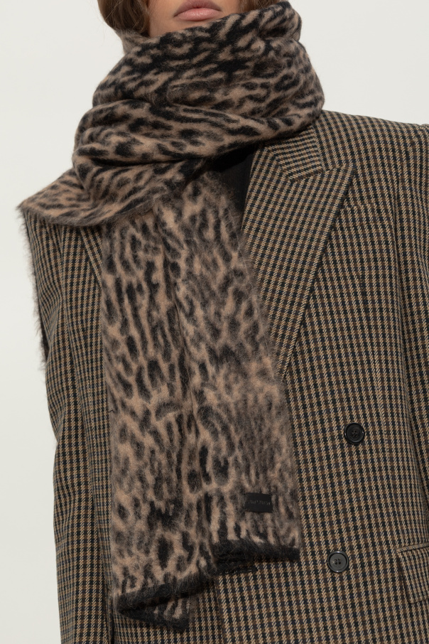 Saint Laurent Scarf with leopard print