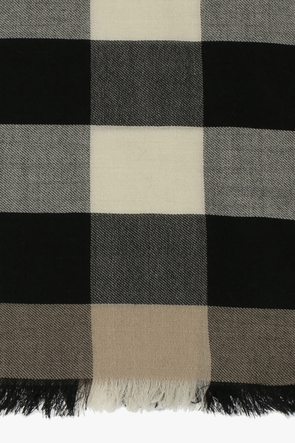 burberry Sleeve Checked cashmere scarf