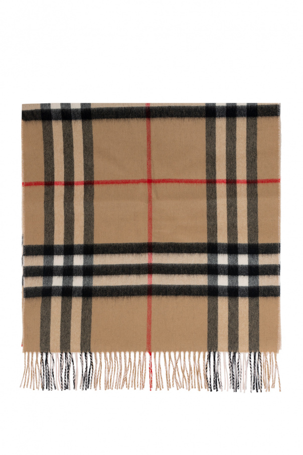 burberry scuro Reversible cashmere scarf