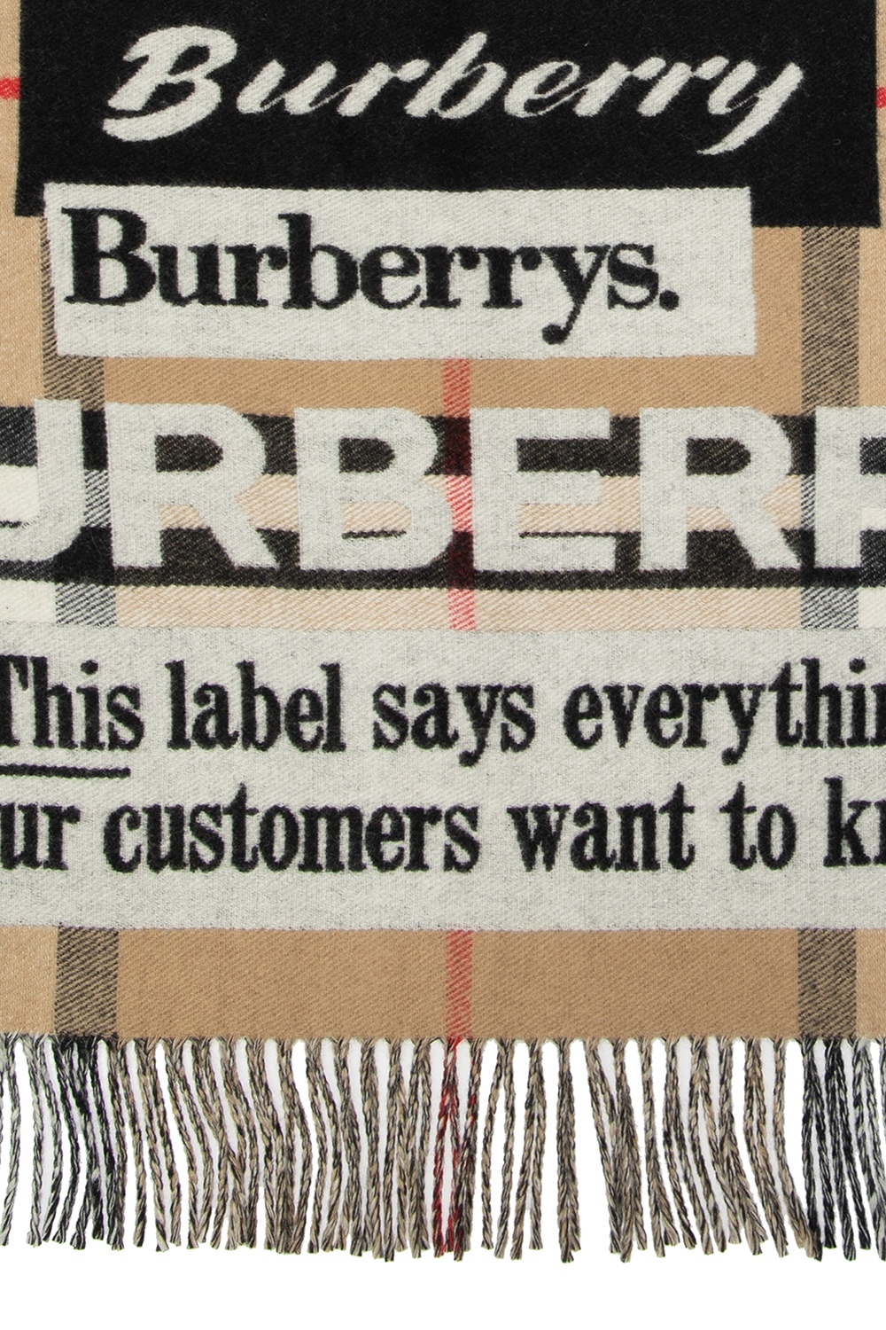 Burberry Cashmere scarf with logo, Men's Accessories