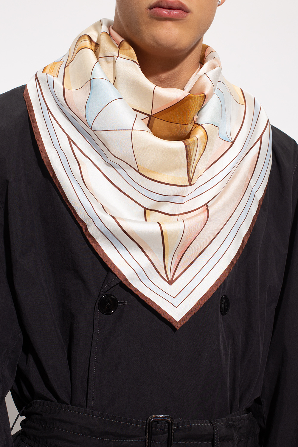 Burberry Silk scarf with star Kapuzenparka