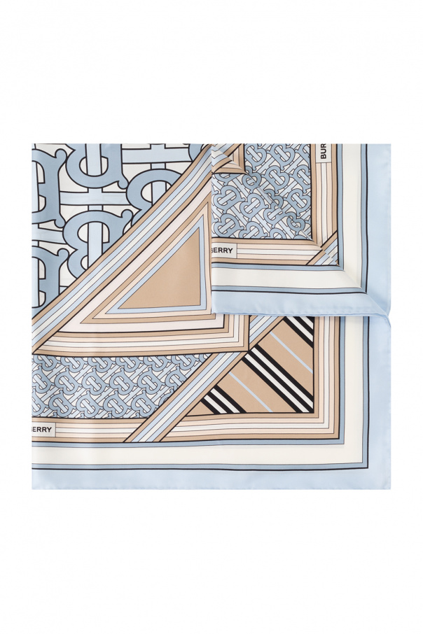 burberry check-panel Silk scarf