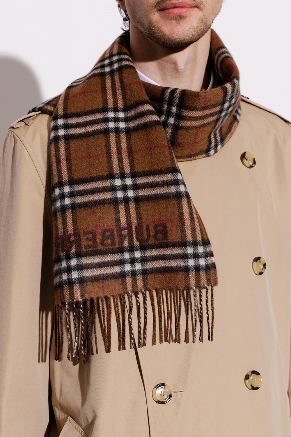 burberry acne Reversible cashmere scarf