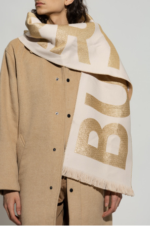 Burberry blue Wool scarf with logo