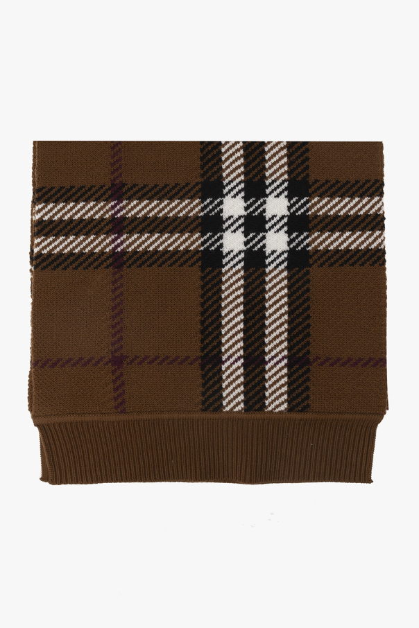 Burberry Slip-on Checked wool scarf