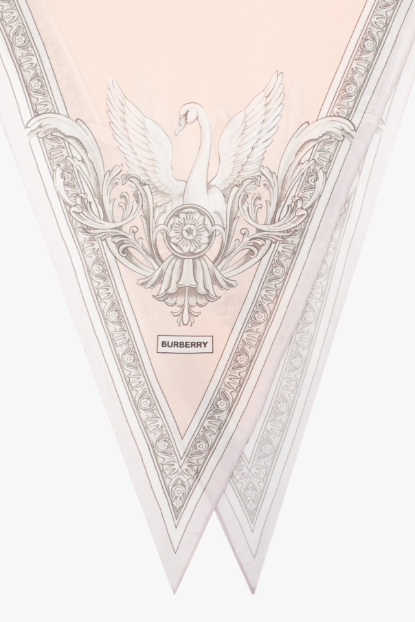 Statue Print Silk Diamond-shaped Scarf in Alabaster Pink