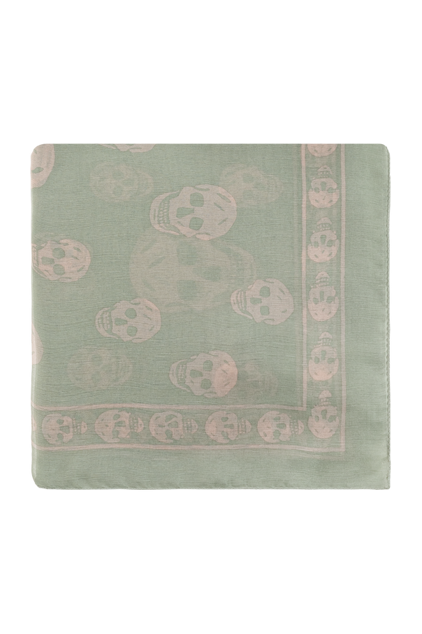 Silk scarf with a distinctive skull pattern od Alexander McQueen