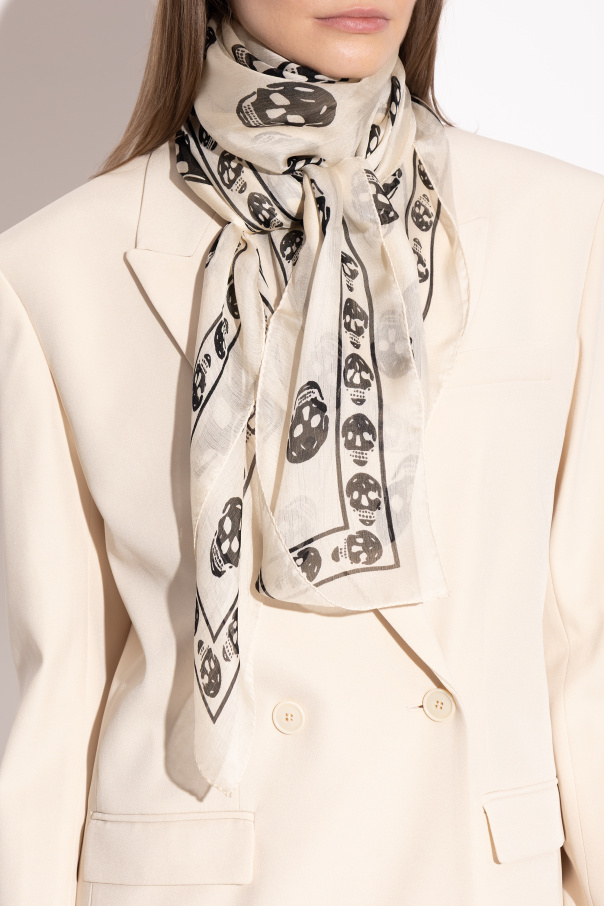 Alexander McQueen Silk scarf with a distinctive skull motif
