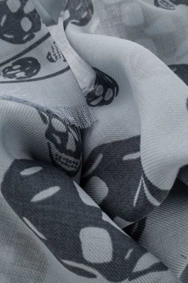 Alexander McQueen Vlnená šatka so surovým zakončením