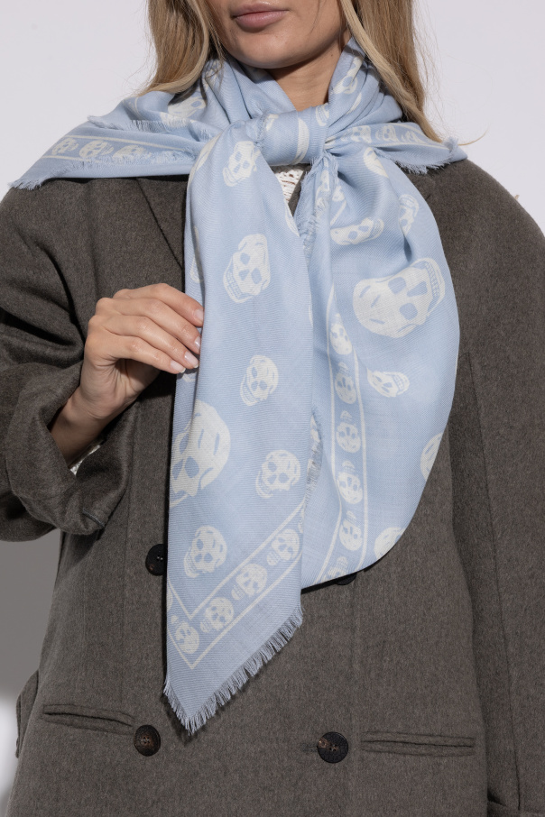 Alexander McQueen Wool scarf with a distinctive skull motif