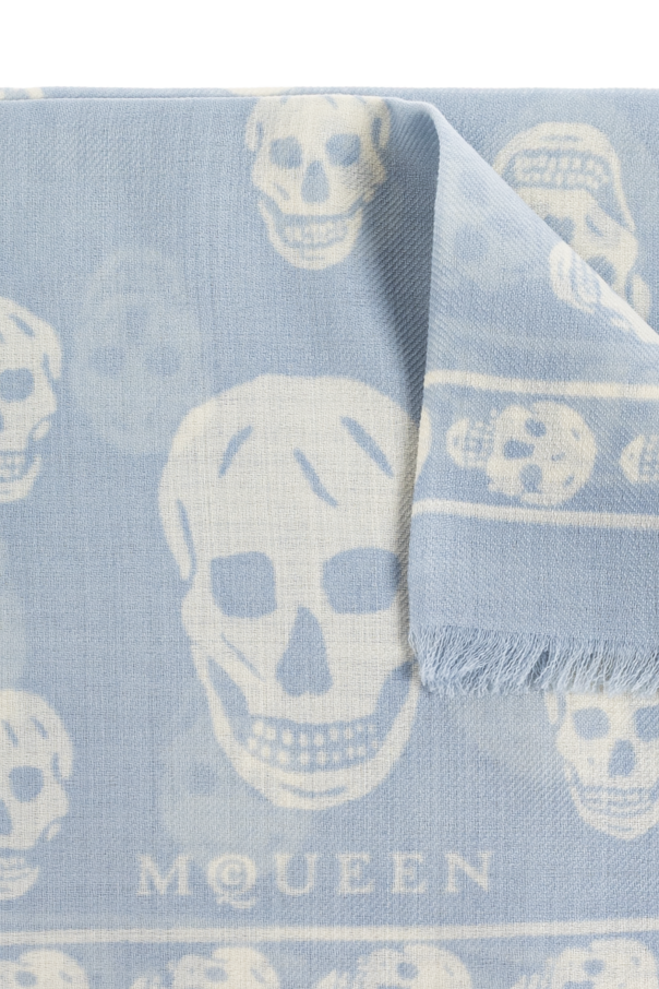 Alexander McQueen Wool scarf with a distinctive skull motif