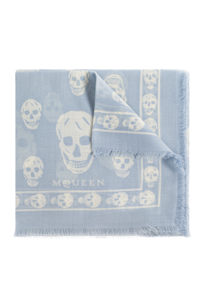 Wool scarf with a distinctive skull motif od Alexander McQueen
