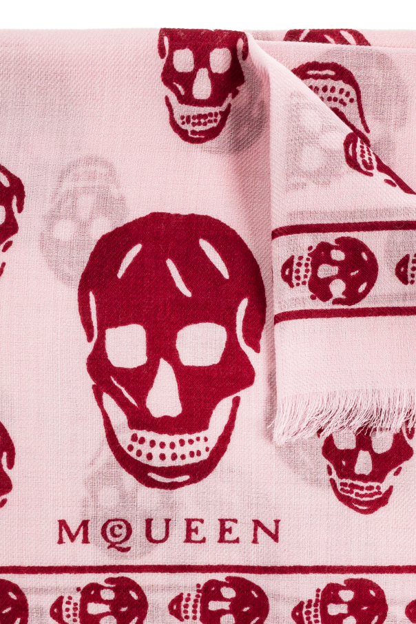 Alexander McQueen Wool scarf with characteristic skull motif