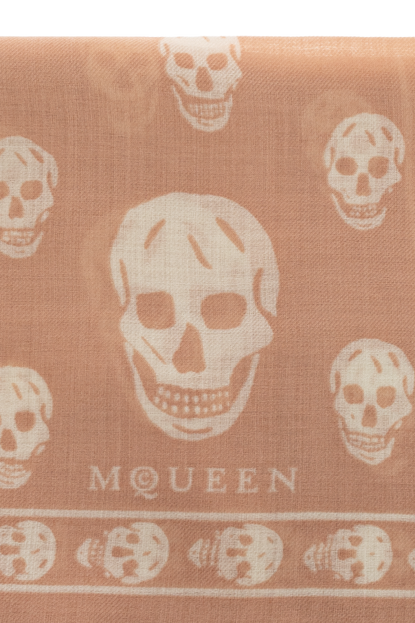 Alexander McQueen Vlnená šatka so surovým zakončením