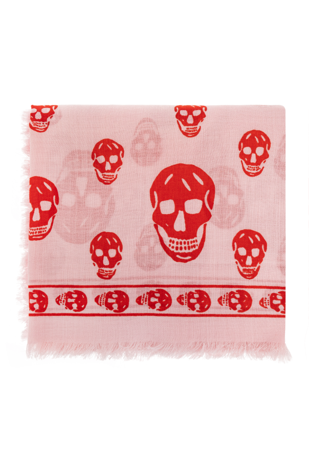 Woolen scarf with a distinctive skull motif od Alexander McQueen