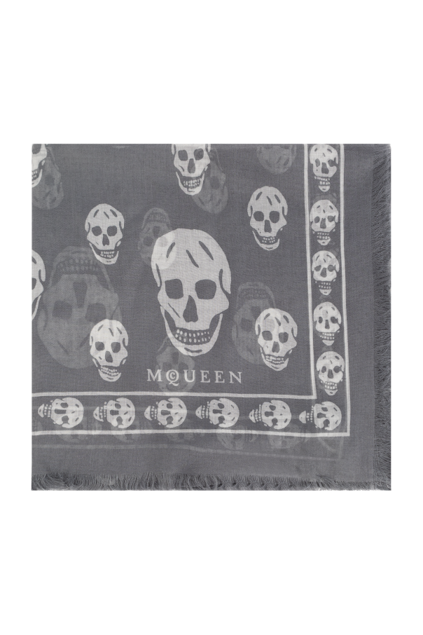 Alexander McQueen Szal z motywem czaszek