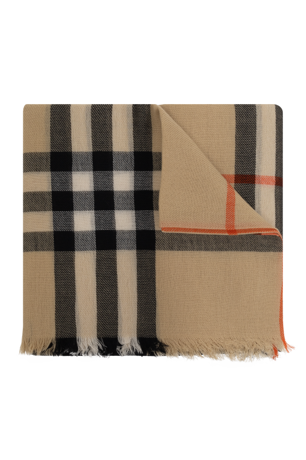 Burberry Wool scarf with check pattern