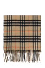 Burberry beige Cashmere scarf with plaid pattern