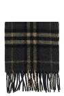 Burberry GREEN Cashmere scarf with check pattern