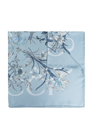 Silk scarf with floral motif