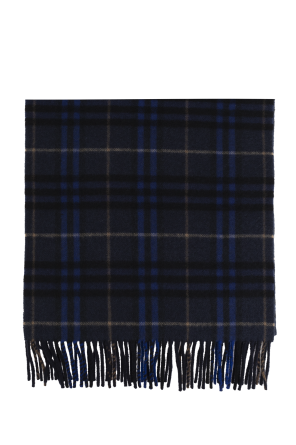 Cashmere scarf with check pattern