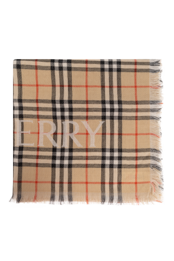 Wool scarf with check pattern, zdjęcie 1 Wool scarf with check pattern od Burberry