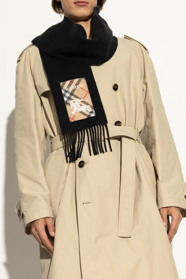 Burberry Cashmere scarf with logo patch