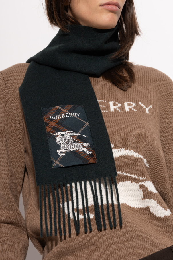 Burberry Cashmere scarf with logo patch