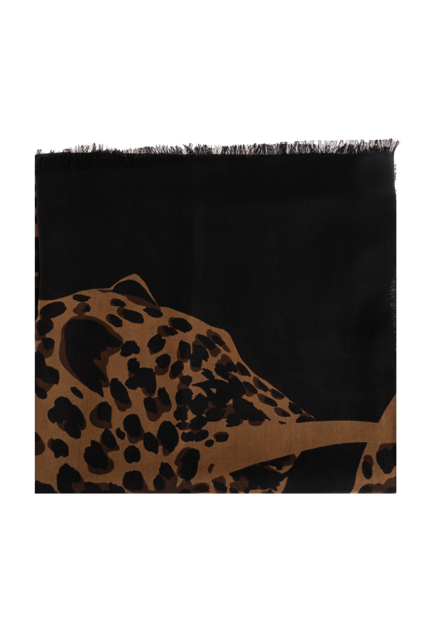 Wool scarf with animal pattern od Saint Laurent