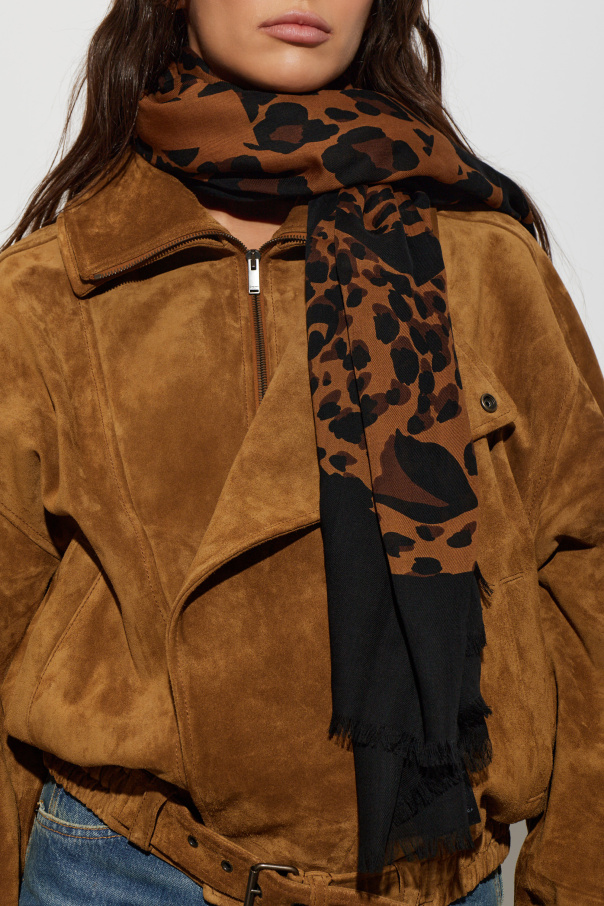 Saint Laurent Wool scarf with animal pattern
