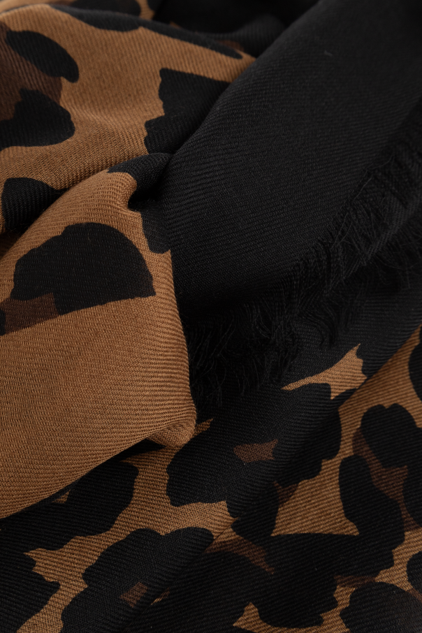 Saint Laurent Wool scarf with animal pattern
