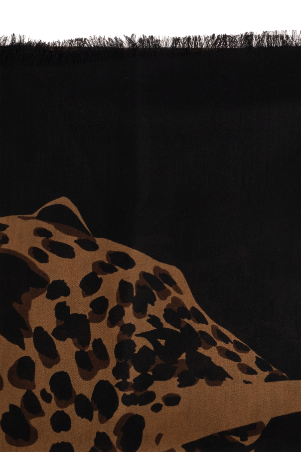 Saint Laurent Wool scarf with animal pattern