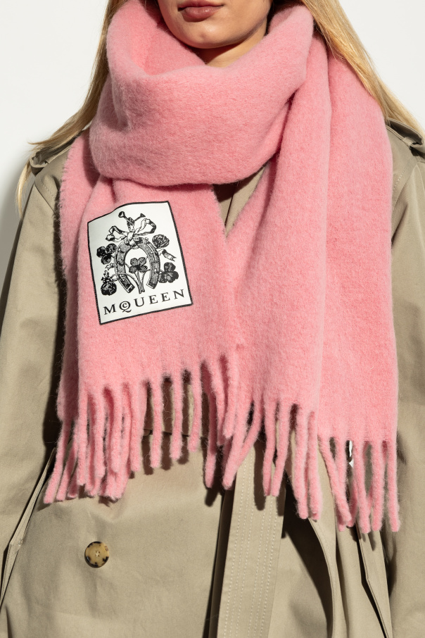 Alexander McQueen Wool scarf with fringes