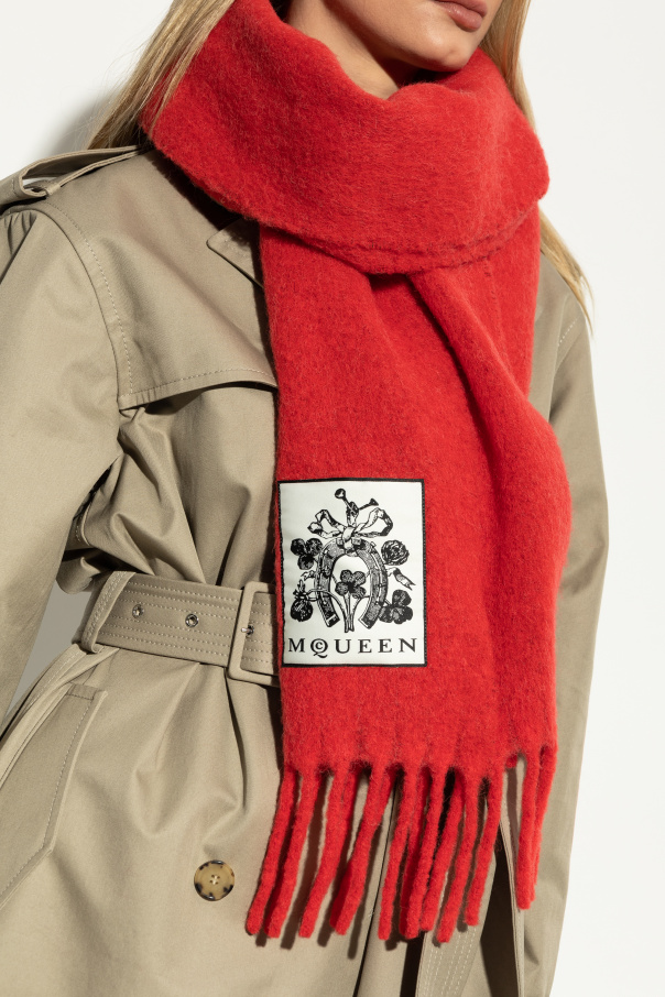 Alexander McQueen Wool scarf with fringes