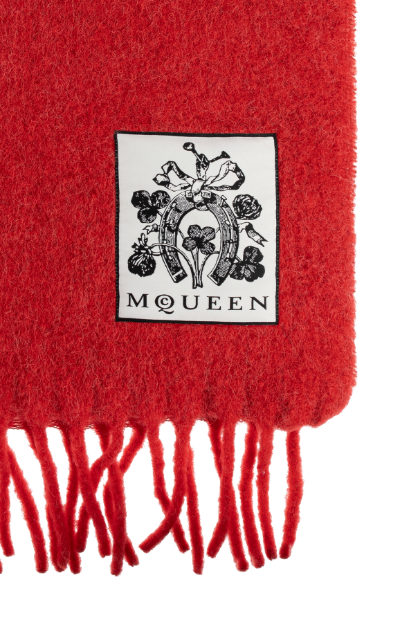 Alexander McQueen Wool scarf with fringes