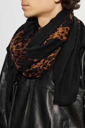 Saint Laurent Wool scarf with animal motif