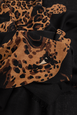 Saint Laurent Wool scarf with animal motif