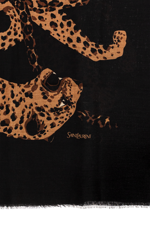 Saint Laurent Wool scarf with animal motif