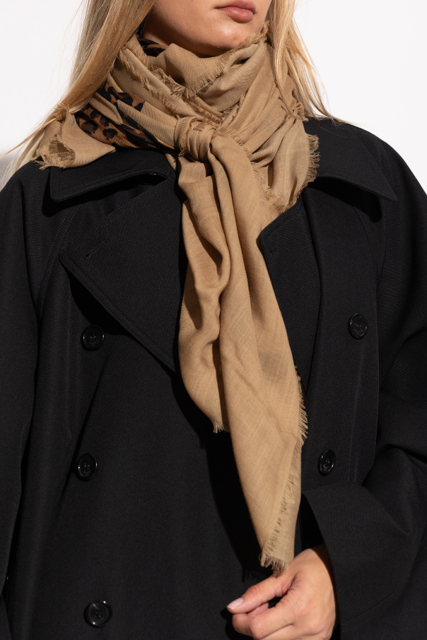 Saint Laurent Wool scarf with animal motif