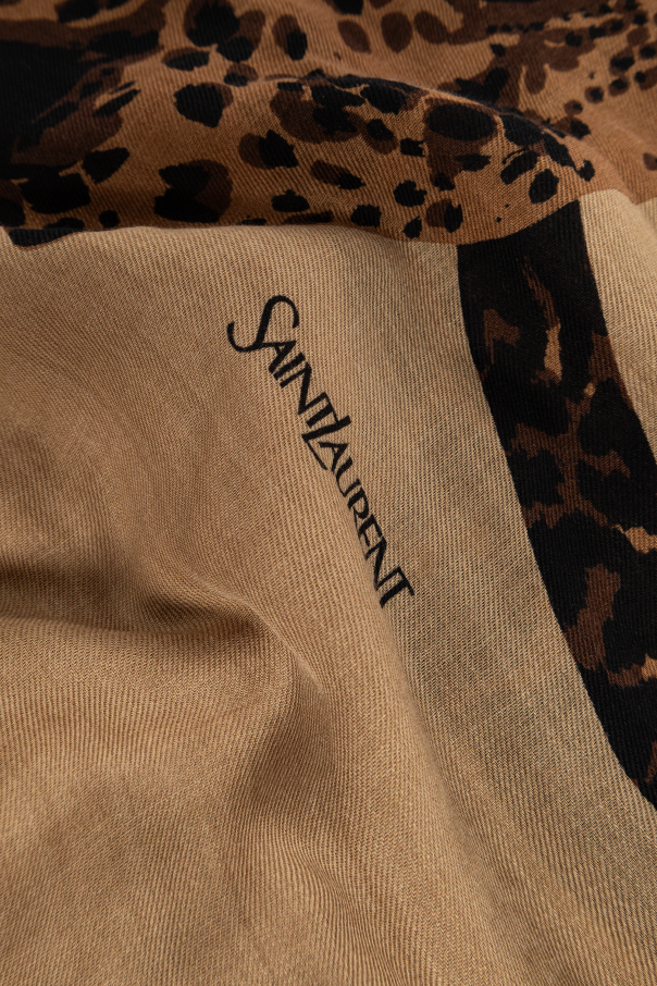 Saint Laurent Wool scarf with animal motif