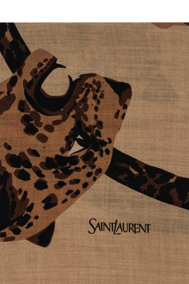 Saint Laurent Wool scarf with animal motif