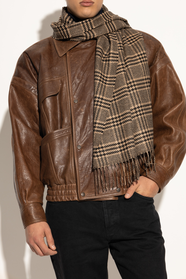 Saint Laurent Seiden-Kaschmir Schal mit Karomuster