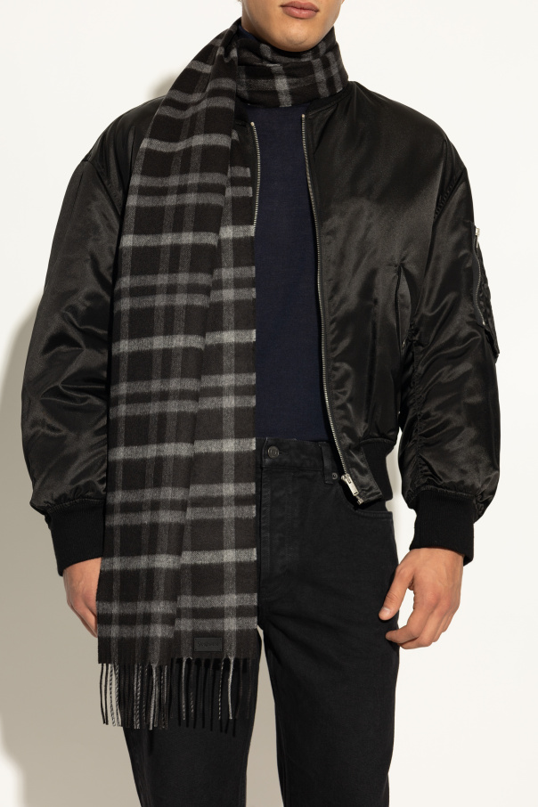 Saint Laurent Chal de seda y cachemira a cuadros