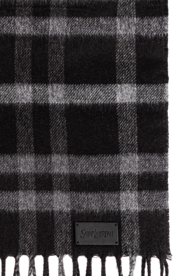 Saint Laurent Chal de seda y cachemira a cuadros