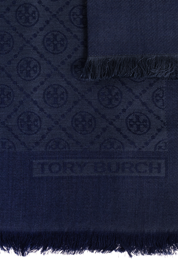 Tory Burch Szal z monogramem