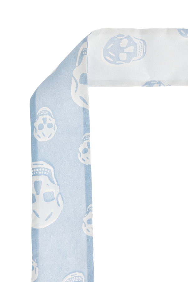 Alexander McQueen Pañuelo de seda con un motivo característico de calavera